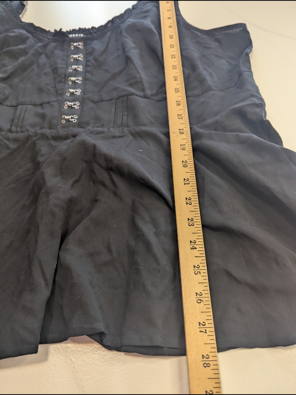 Torrid Black Babydoll Challis Corset Top Sleeveless Peplum Hook-Eye Plus Size 2 - Picture 7 of 11